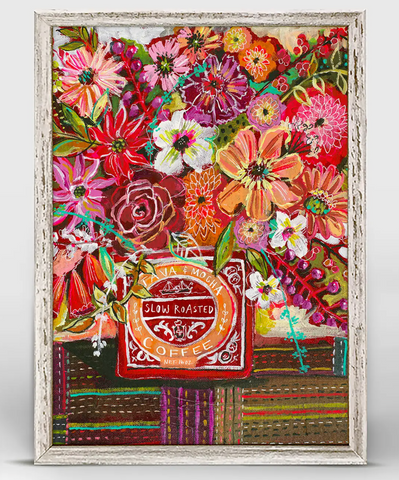 Red Bouquet Mini Framed Canvas