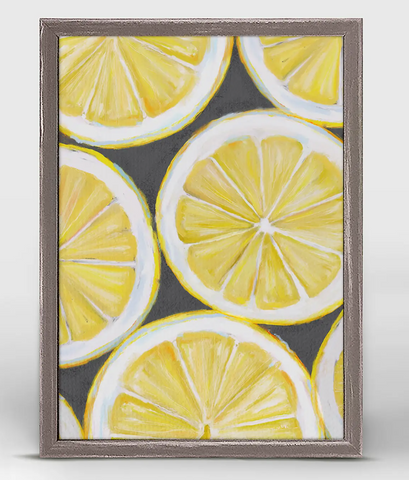 Summer Lemons Mini Framed Canvas