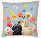 Dogs And Birds Pillow