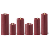 Set of 6 Red Wax Luminara Candles w/ Remote