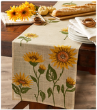 Sunflowers Embroidered Table Runner