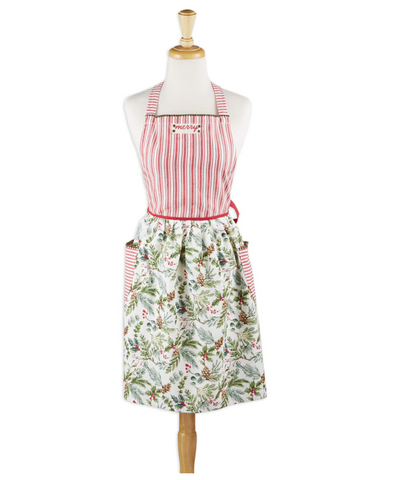 Merry Holiday Sprigs Printed Apron