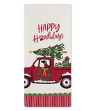 Happy Howlidays Embl Dish Towel