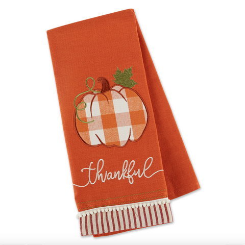 Thankful Pumpkin Embl Dishtowel