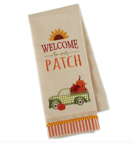 Pumpkin Truck Embl Dishtowel