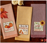 Autumn Gingham Embl Dishtowels