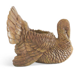 17" Brown Resin Turkey Planter