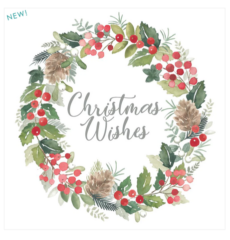 "Merry Wreath" Cocktail Napkins