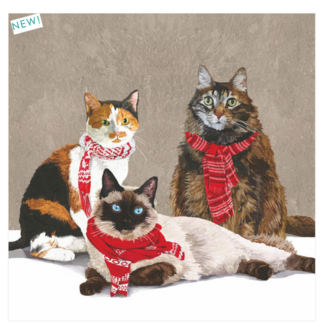"Scarf Cats" Cocktail Napkins