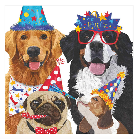 "Party Pooches" Cocktail Napkin