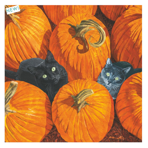 "Pumpkin Patch Cats" Cocktail Napkins