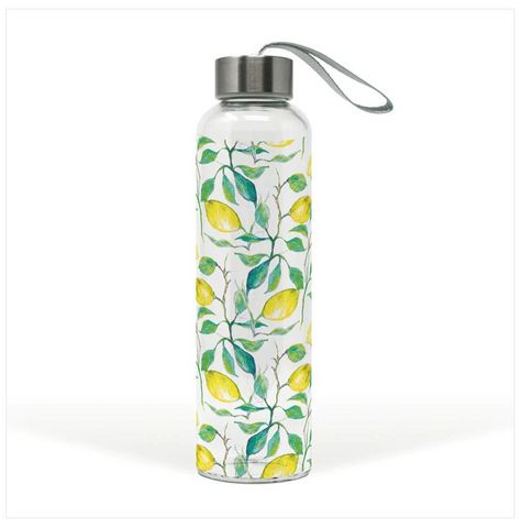 "Beautiful Lemons" Glass Water Bottle