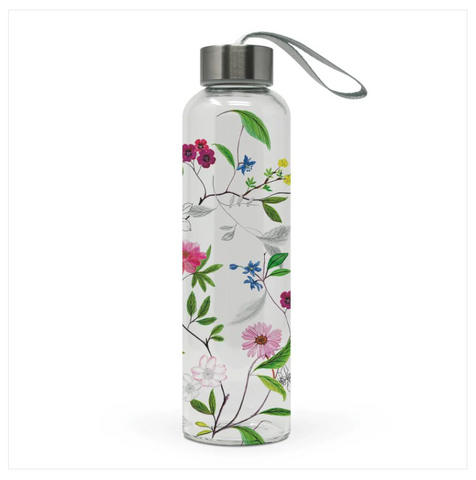 "Flower Power" Glass Water Bottle