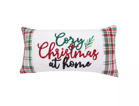 Cozy Christmas Plaid Pillow
