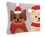 Santa Cats Hooked Pillow