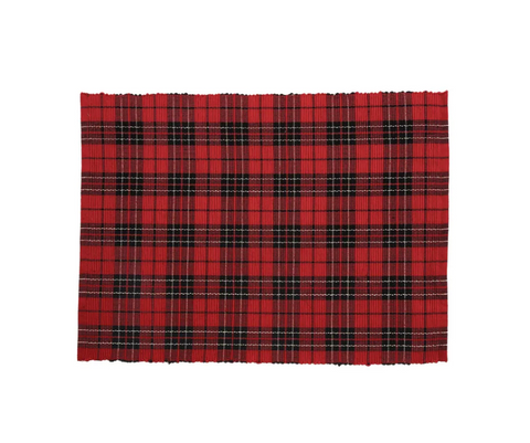Red Black Plaid Placemat