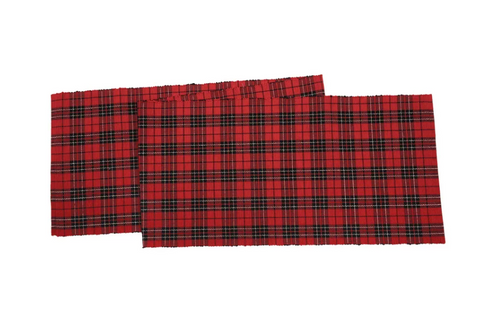 Red Black Plaid Table Runner