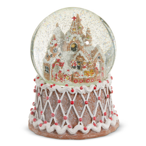 Gingerbread Town Lighted Swirling Glitter Water Globe