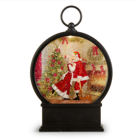 Mrs. Claus Kissing Santa Lighted Water Lantern