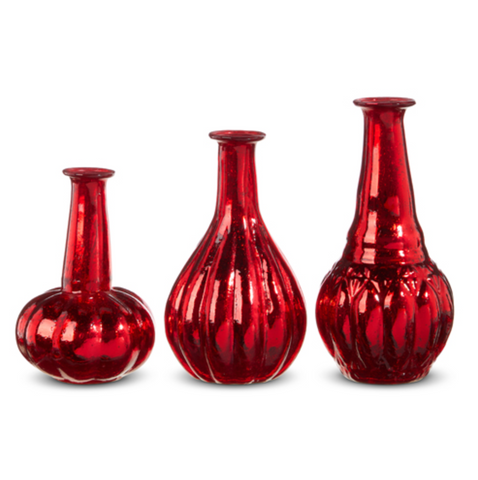 Red Mercury Glass Vases (3 Variants)