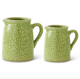 Green Crackle Glazed Terracotta Pitchers