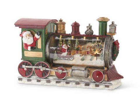 Resin LED Santa Train w/Sleigh Scene