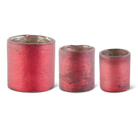 Matte Red Glass Containers (3 Variants)