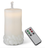 Water LED Seashell Embossed Pillar Candles