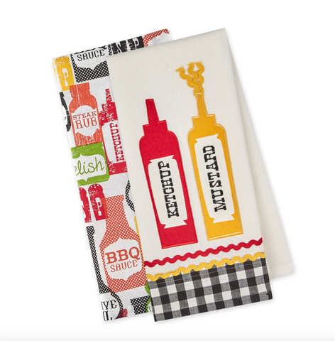Ketchup & Mustard Dishtowel Set of 2