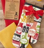 BBQ Condiments Oven Mitt Gift Set