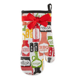 BBQ Condiments Oven Mitt Gift Set