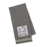 "Lavender Bicycle" Embellished Dish Towel