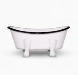 Farmhouse White Metal Bathtub Soap Dish