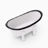 Farmhouse White Metal Bathtub Soap Dish