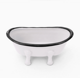 Farmhouse White Metal Bathtub Soap Dish