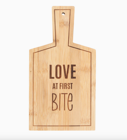 Love At First Bite Bamboo Serving Board