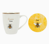 Queen Bee Ceramic Mug and Coaster Set