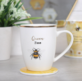 Queen Bee Ceramic Mug and Coaster Set