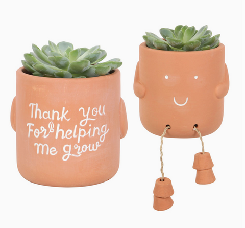Thank You For Helping Me Grow Sitting Plant Pot Pal