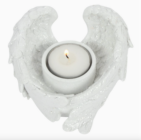 Glitter Angel Wing Candle Holder
