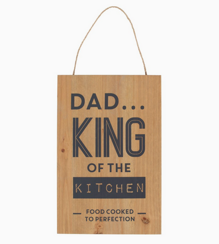 30cm Dad King of the Kitchen Men's Hanging Sign