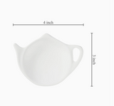 4-Piece White Melamine Tea Bag Holders