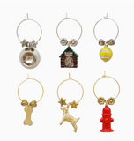"A Dog's Life" Painted Wine Charms