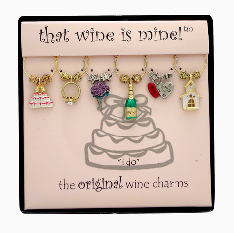 I Do Painted Wine Charms