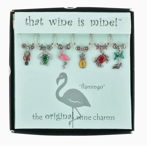 "Life's A Beach" Painted Wine Charms
