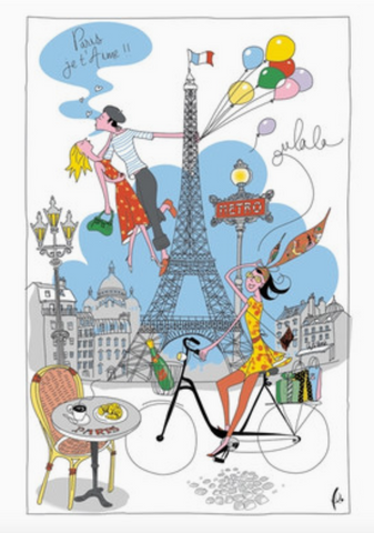 Paris Girl Tea Towel