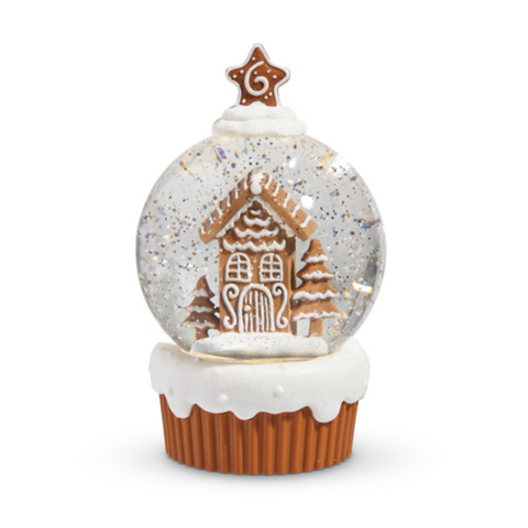 Lighted Gingerbread Village Cupcake with Swirling Glitter