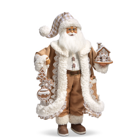 Gingham Gingerbread Santa