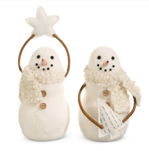 Sherpa Scarf Snowman Ornament (2 Variants)