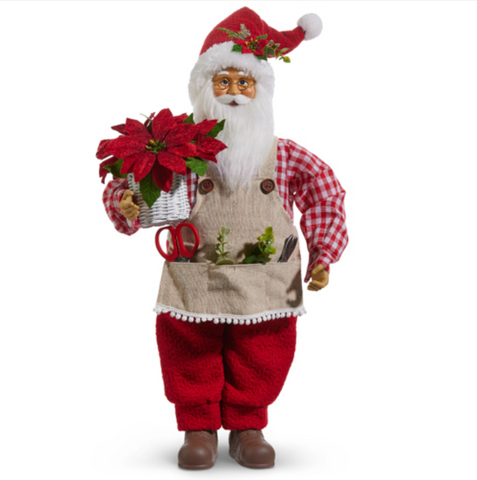 Gingham Gardening Santa